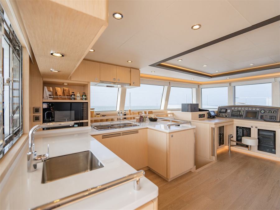 The galley on the main deck of the SeaView 50