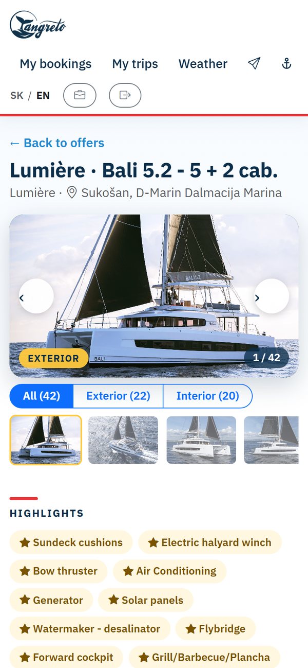 Boat detail with photo gallery